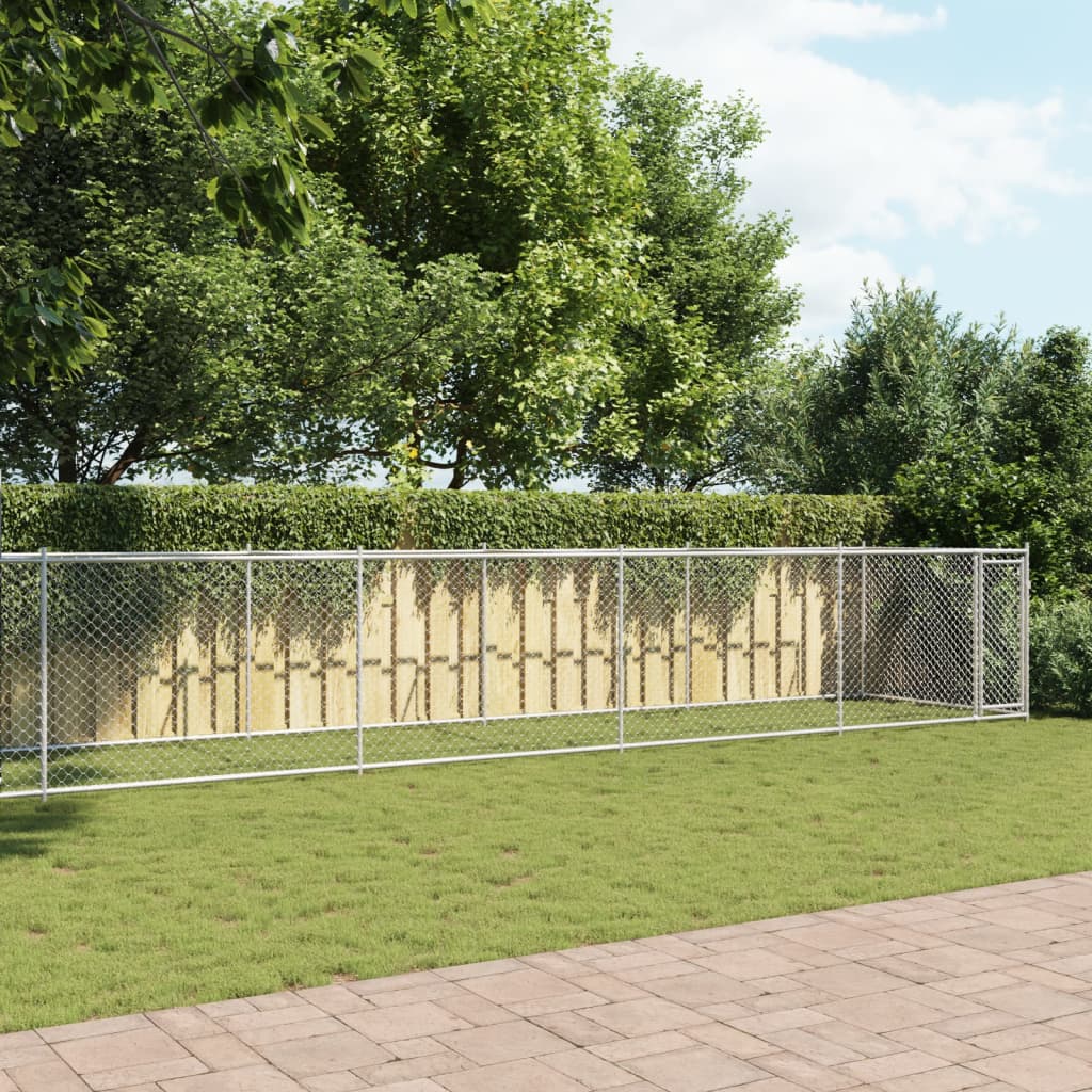 Vidaxl Klatka Dla Psa, Z Drzwiami, Szara, 10X2X1,5 M, Stal