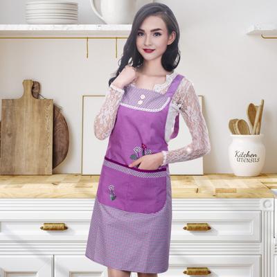 Мультяшный кухонный фартук Водонепроницаемый Маслостойкий Полиэстер Без рукавов Фартук Дизайн с цветочным принтом Фартук для дома Ресторана