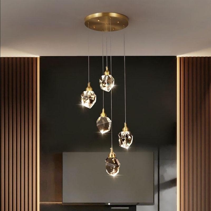 Легкая роскошная хрустальная люстра, современное украшение для дома, внутреннее освещение, гостиная, спальня, светодиодная люстра-ветвь, потолочная