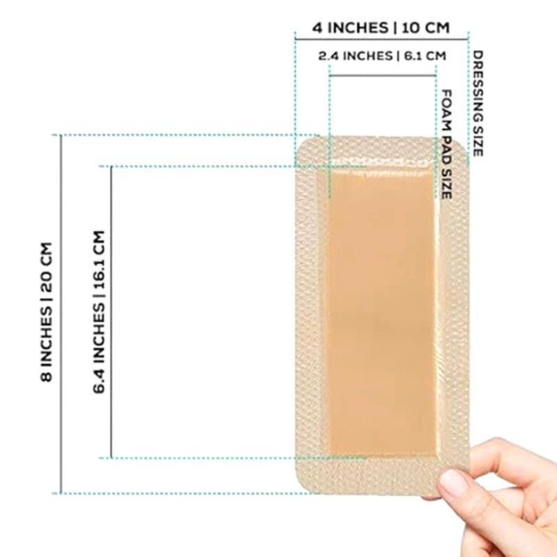 1 шт. Силиконовая пенная повязка, Водонепроницаемая и высокоабсорбирующая раневая повязка, Силиконовая пенная подушечка для ухода за ранами