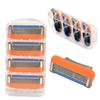 4pcs/lot 5 Layer Blades Men's Face Shaving Razor Blades Shaver Blades For Men Sharpener High Quality Razor Blade Mache 5 (Color: Orange)