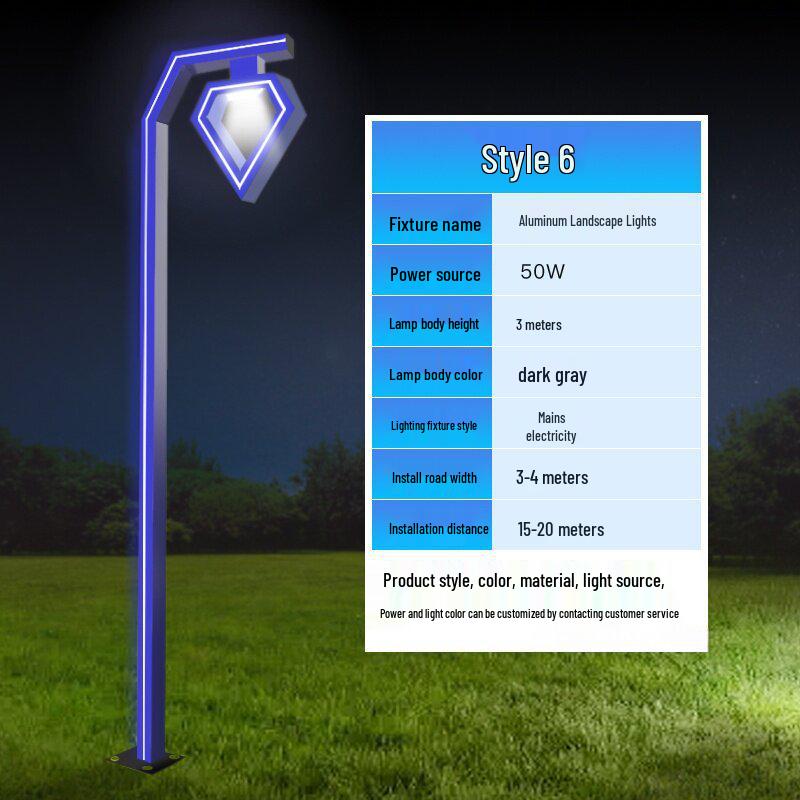 3-Meter Modern Aluminum Solar Courtyard Light - Waterproof & Rustproof for Outdoor Use