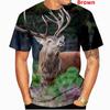 Men's Fashion Deer Hunting Camo 3D Printed T-shirt Men's Leisure Round Neck Short Sleeve T-shirt Plus Size Comfortable Top