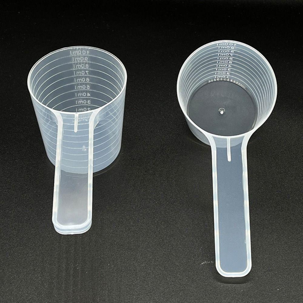 5PCS With Scale Pet Measuring Spoon Plastic Flat-bottomed Spoon  Baking Cooking Mixing