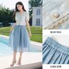 Hollow Embroidery Top and Flowing Skirt Set for Women