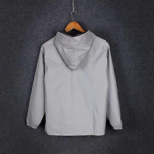 Reflective Coat Hooded Windbreaker Fashion Runing Pocket Jacket