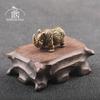 Handmade Pure Copper Cute Rhinoceros Miniatures Figurines Solid Vintage Brass Rhino Ornaments Tea Pets Desktop Decorations Craft