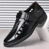 New Men's Large-size Sandals Breathable Business Dress Dad Shoes Engraved Wear-resistant Empty Holes Middle-aged and Elderly Leather Men's Shoes