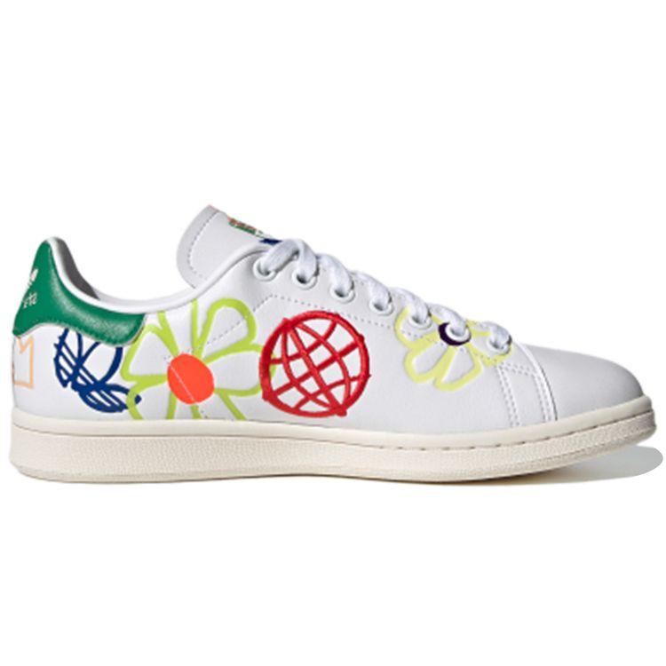Adidas Женские кроссовки Stan Smith Large Doodles White Cloud-White Green FX5653