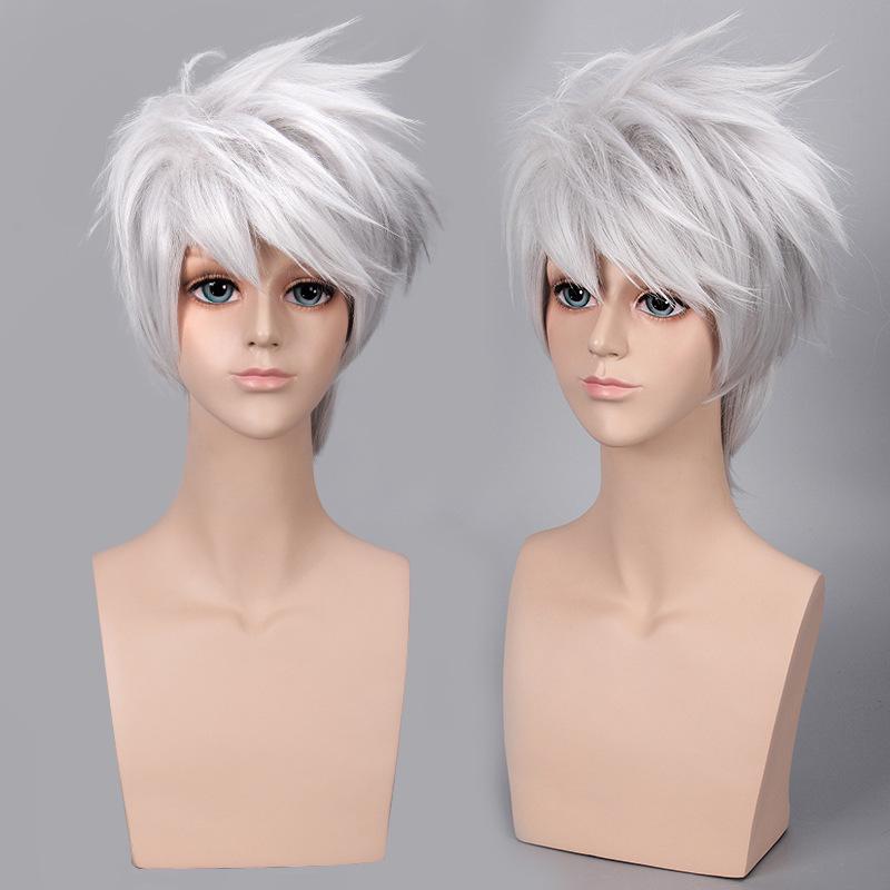 Silver Gray Kakashi Ninja Cosplay Wig - Curly Anime Style