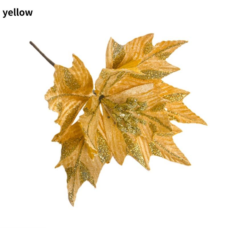 1 шт. блестящая рождественская цветочная головка из искусственного шелка, сделай сам, украшение на рождественскую елку на новый год