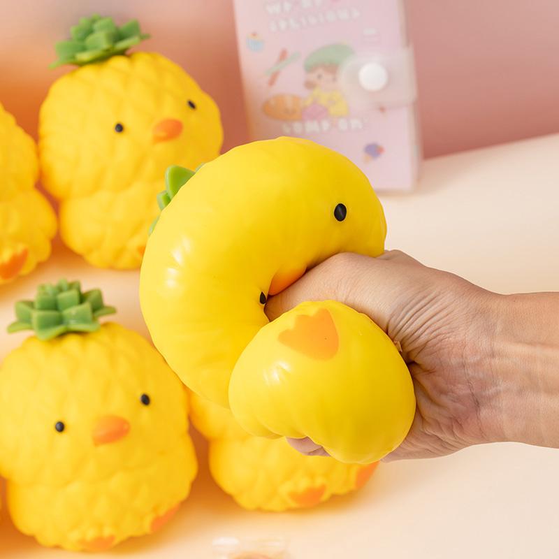 Милые Эластичные Ананасовые Утки Сквиши Игрушки Мячики для Снятия Стресса Снятие Тревоги Новинка Сжимаемая Игрушка-Антистресс Для Детей Праздничные Подарки