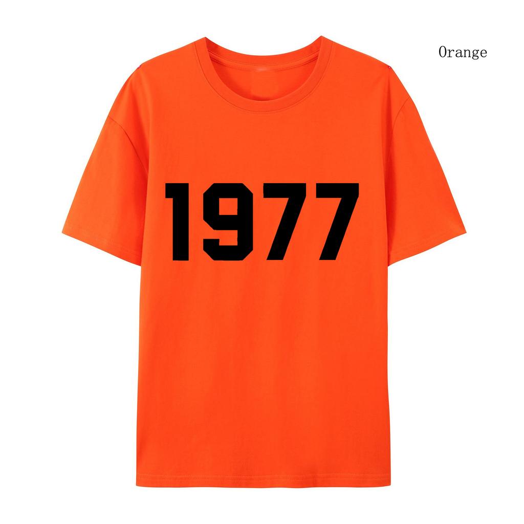 1977 Хлопковая футболка для мужчин и женщин, модный бренд High Street, свободная флисовая хлопковая футболка, осенне-зимняя теплая хлопковая футболка