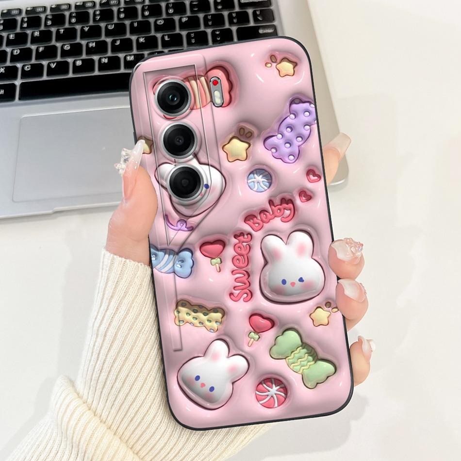 For Tecno Camon 40 Pro 4G Camon40 CM5 CM6 Cute Rabbit Cat Cartoon Phone Case For Camon 40 40Pro 4G Soft Silicone Cases Bumpers