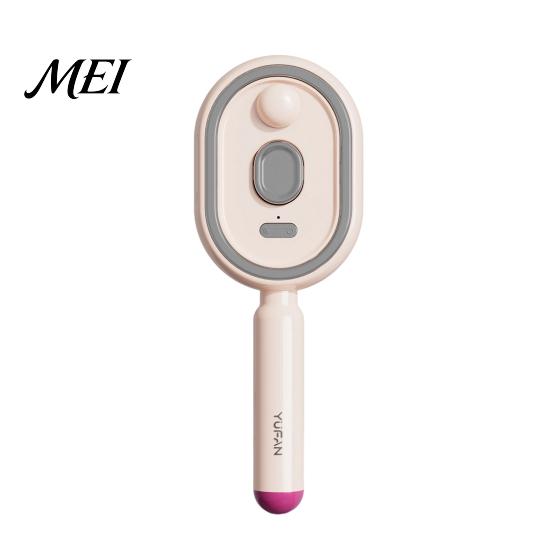 Curly Hair Detangler Electric Spray Air Cushion Massage Comb, Rechargeable Steam Brush Hydrating with Water Mist, Self-Cleaning Anti-Tangle Anti-Frizz