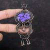 Copper Charoite Pendant Copper Wire Wrapped Pendant Gemstone Jewelry Handmade Modern Style Pendant Copper Wire Jewelry Special Occasion Gift