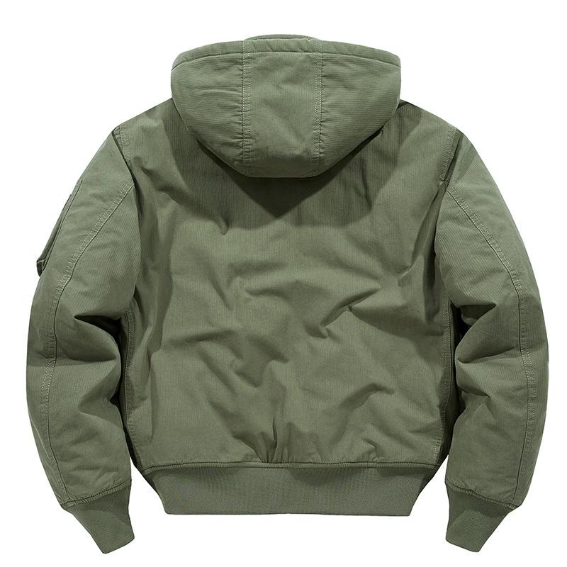 Зимняя куртка из чистого хлопка со съемной шапкой для мужчин, повседневная рабочая одежда, одежда из хлопка, свободный летный костюм, куртка из хлопка для мужчин