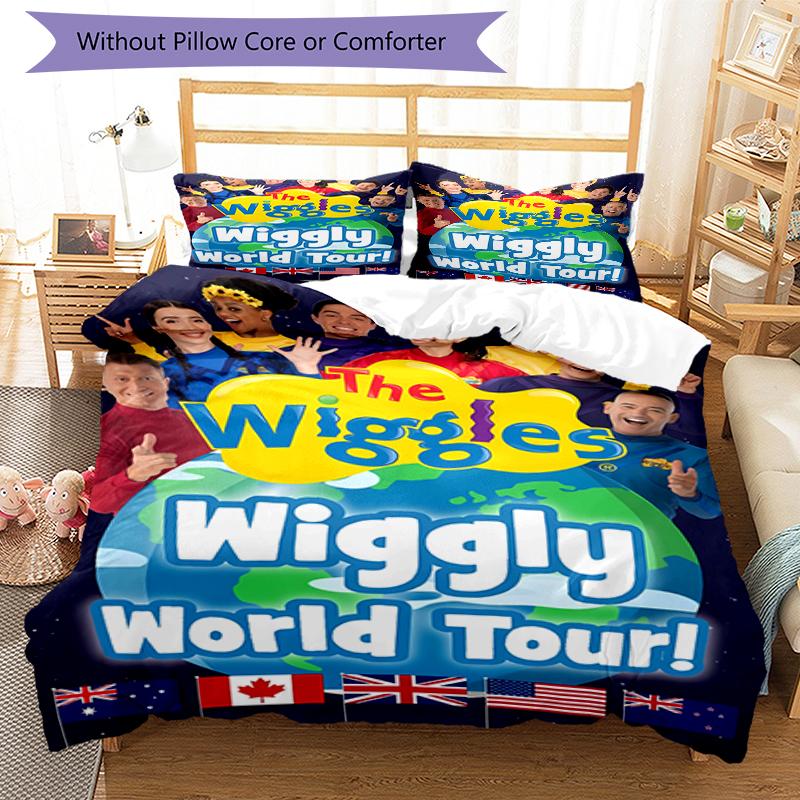 3pcs The Wiggles1 Design Cover Set - HD Printed Bedding with 1 Cover and 2 Pillowcases - Perfect for Home and Dorm Decor