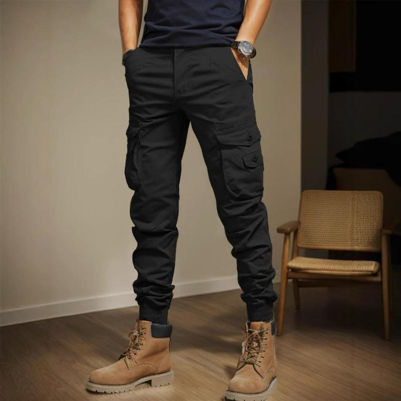 Мужские брюки-карго прямого кроя с множеством карманов, рабочие брюки