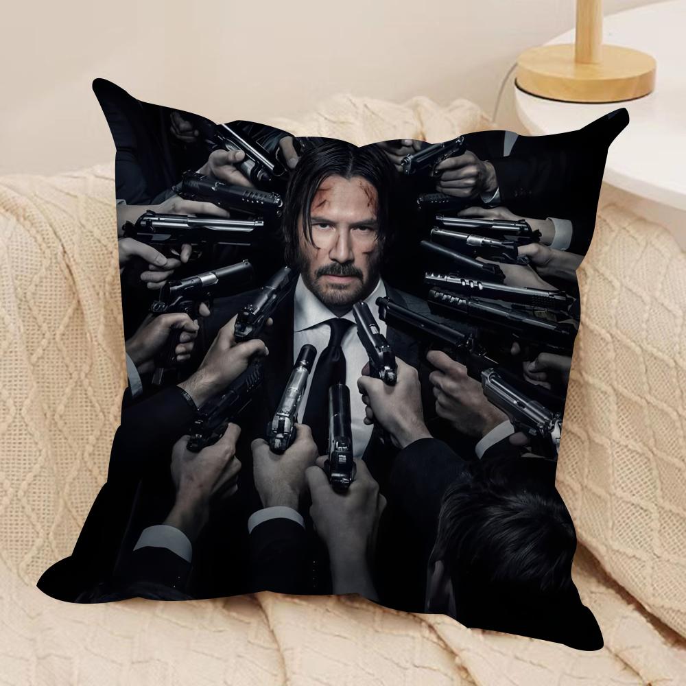 JJohn WWick Cushion Cover Soft Plush Fabric DoubleSided Printed Cushion Covers for All Seasons Home Decor