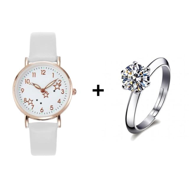 New Watch Women Simple Classic Fashion Small Dial Women's Watches Leather Strap Quartz Clock Wrist Watches Gift