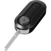 Key Shell for Fiat 500 500L Bravo Panda Punto Doblo Citroen Jumper Peugeot Boxer - Black Key Fob Remote Control 3 Buttons Phonillico®