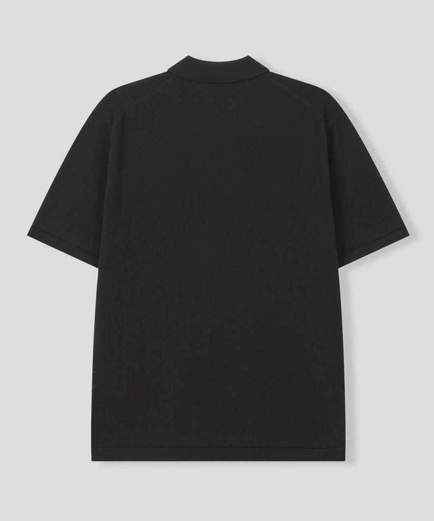 BLACK MOMENT Rayon Blended Knit Polo Shirt [Mocha Brown]