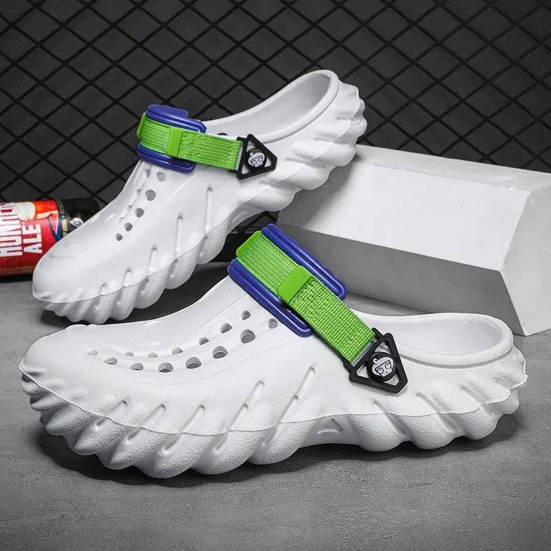 Уличные мужские сандалии, дышащие легкие, мягкие мужские тапочки из ЭВА, модная мужская садовая обувь, сабо, пляжная повседневная обувь для пар