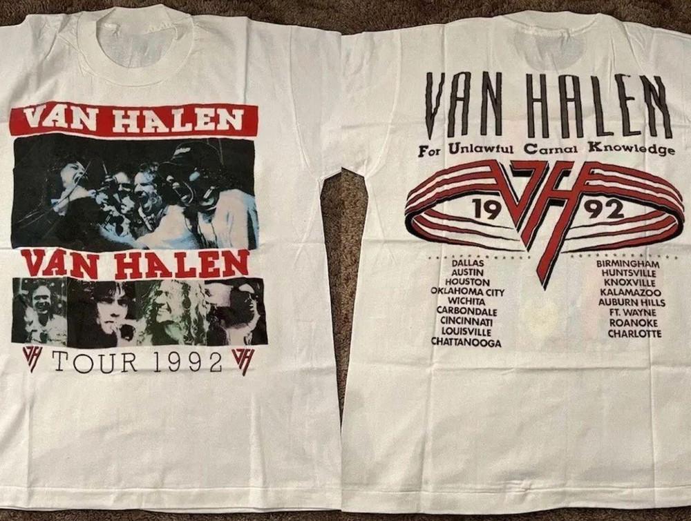 Двусторонняя футболка Van Halen 1992 года, тур Unlawful Carnal Knowledge