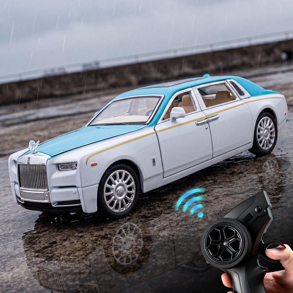 AAYI1 Remote Control 1:24 Rolls Royce Phantom VIII Luxury Flagship Sedan Alloy Model Metal Diecast Model Home Decoration Computer Gift