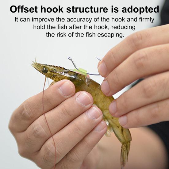 5/15/25 шт. светящийся крючок для фиксации живой креветки, прочный металлический крючок с зазубринами для ловли пресноводного сома, окуня, рыболовные принадлежности