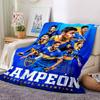 Boca Juniors Champion Team Player Collage Print Flannel Blanket Soft Throw Blanket Sofa Bed Football Fan Home Decor