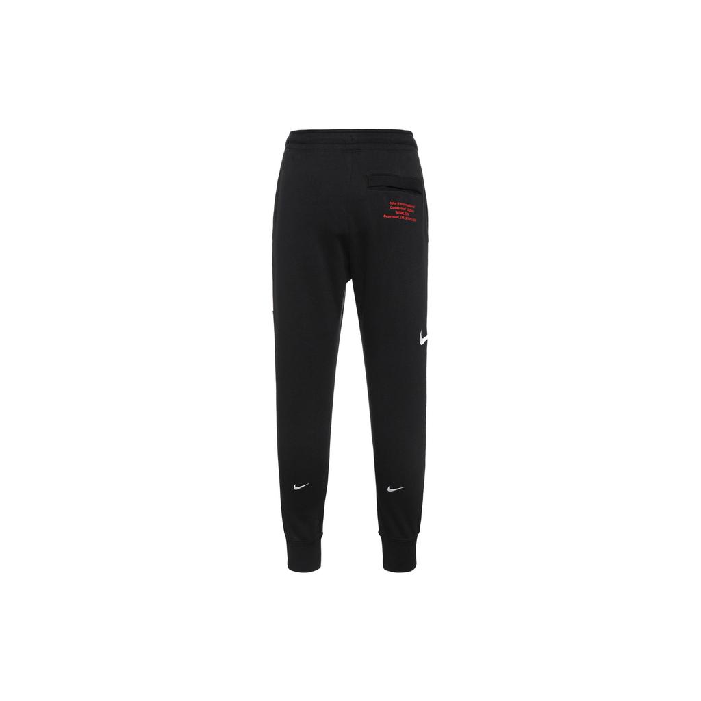 Nike Спортивные штаны из флиса с двойным крючком и вышивкой, утепленные, на флисовой подкладке, длинные, вязаные, мужские, черные DD5074-010