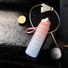 Бутылка для воды большая емкость пластиковый стакан со шкалой фитнес постепенное изменение стакан с трубочкой на открытом воздухе веревка портативный трехкомпонентный спортивный чайник