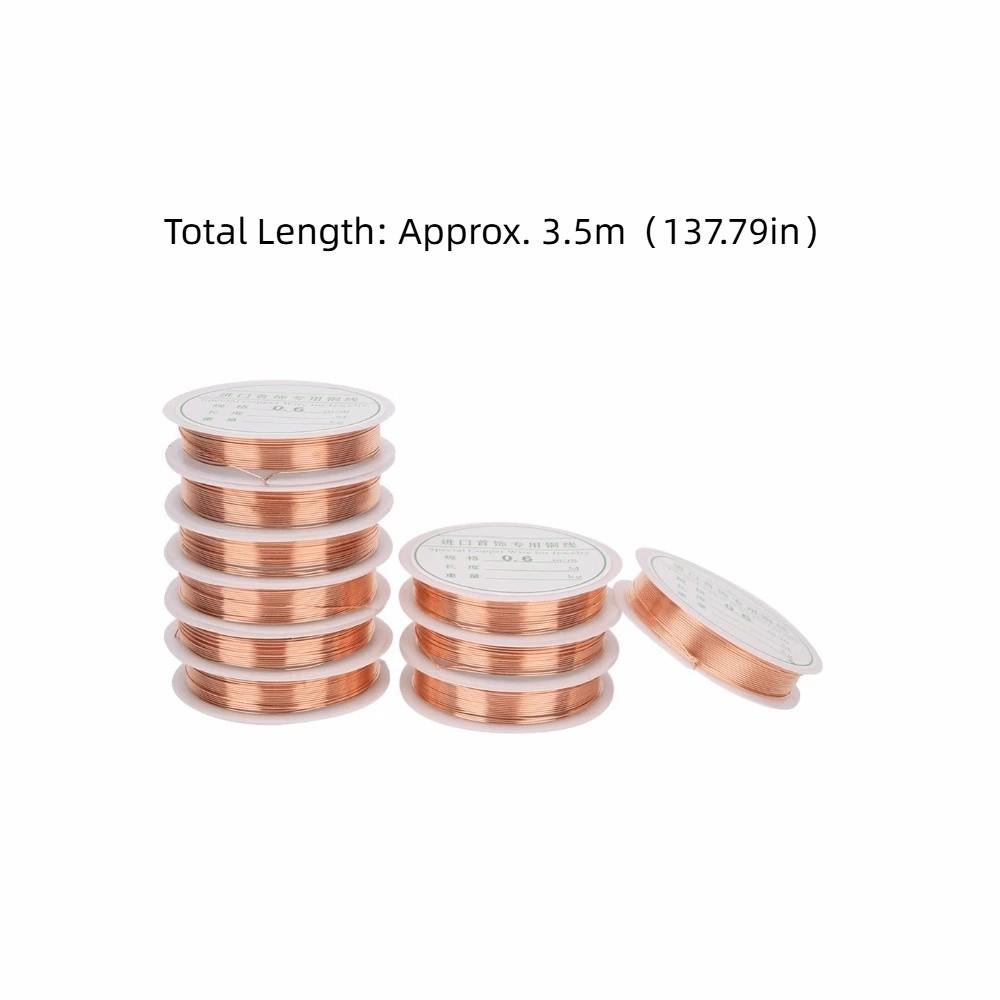 10 шт. Ювелирная медь розового цвета Медная проволока 0,6 мм Проволока для бисероплетения для ожерелий Ювелирные изделия Принадлежности для бисероплетения