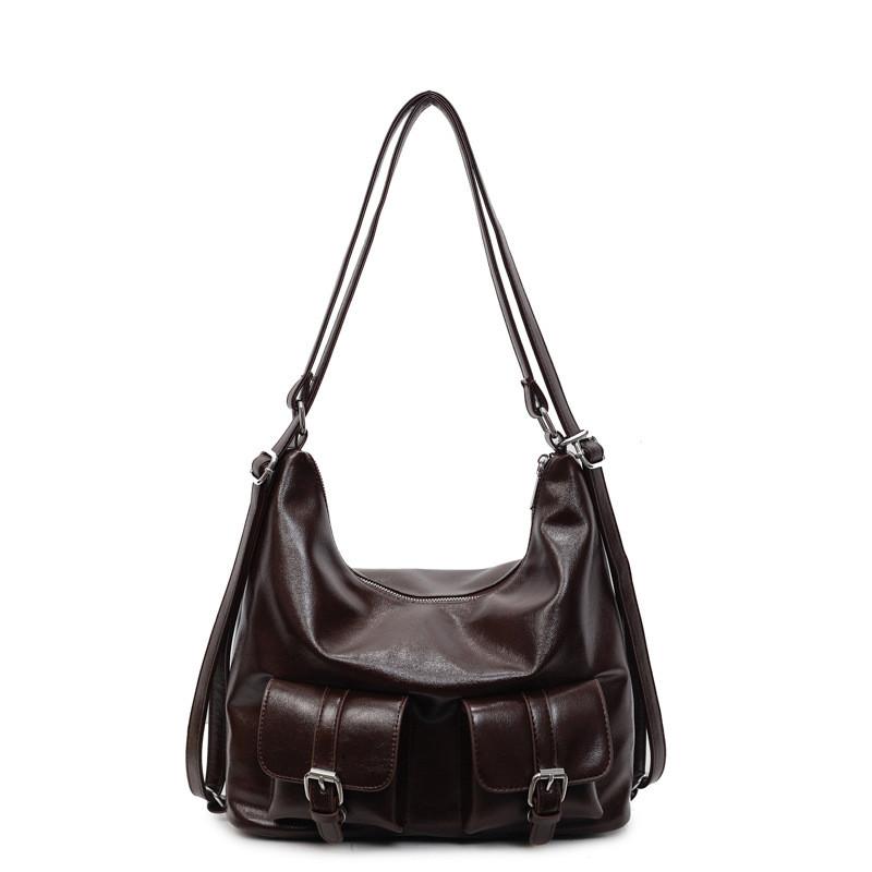 Однотонная карманная многоцветная сумка-тоут, сумка на одно плечо, сумка-подмышка, рюкзак, мода