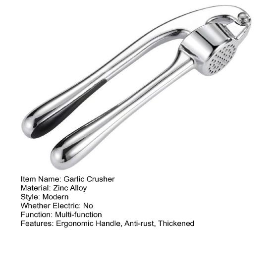 Пресс для чеснока из цинкового сплава, эргономичная ручка, портативная давилка для чеснока с мелкой сеткой, кухонный гаджет
