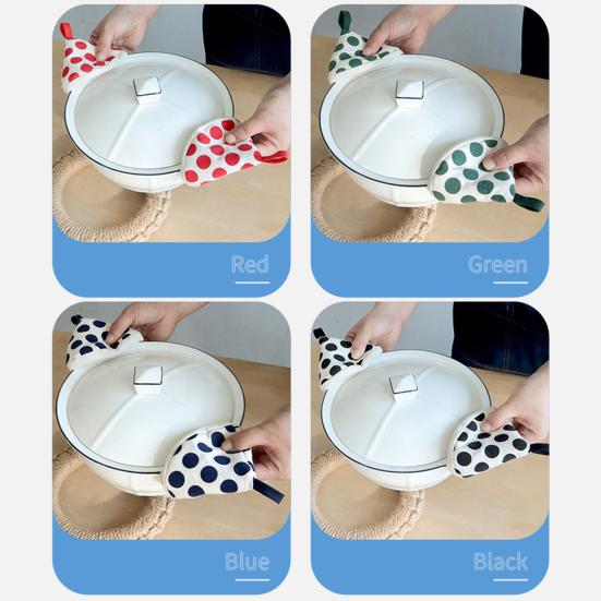 Треугольная хлопковая крышка ручки кастрюли. Жаропрочная точечная печать. Устойчивая к ожогам подвесная петля. Толстая мини-кухонная сковорода. Крышка сковороды. Ручка-держатель. Рукав.