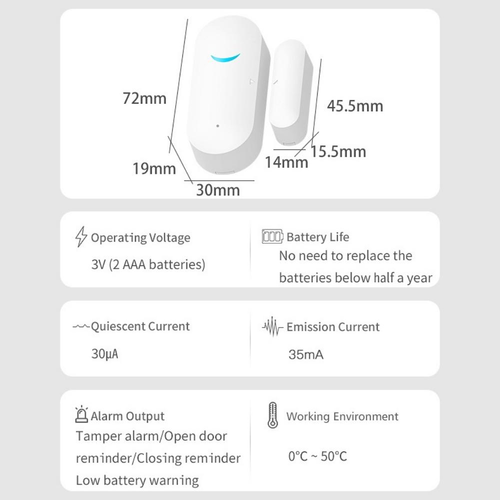 WIFI Door Magnetic Door And Window Alarm Home Graffiti Smart Home Wireless Detection Alarm Sensor