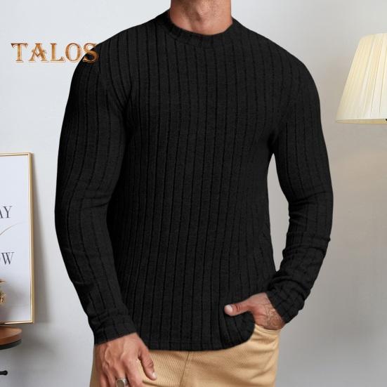 Мужской спортивный топ облегающего кроя, однотонный, с круглым вырезом, эластичный, средней длины, с длинными рукавами, пуловер, домашняя одежда, для занятий спортом, бега, баскетбола, футболка