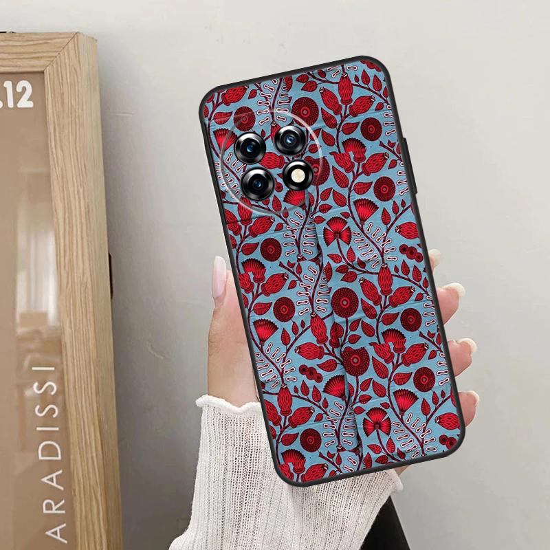 African Wax Pattern Fabric Case For OnePlus 10T 10R 12R 9R 8T 12 11 9 10 Pro Nord CE 2 3 Lite CE4 2T N10 N20 N30 Cover