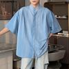 Men's Short Sleeve Solid Color Loose Shirts Plus Size Tops