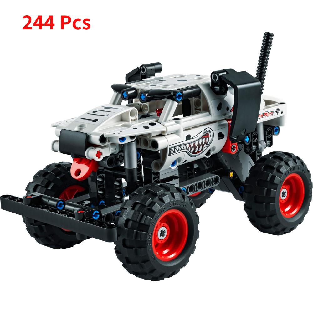42118 Technical Monster Jam Grave Digger Vehicle Building Blocks Set 2 in 1 Off Road Stunts Pull Back Car Toys Christmas Gifts