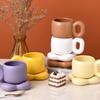 Water Cup Chubby Cup Ceramic Mug Creative Big Ring Hand Handle Couple Coffee Cup Saucer Office Water Cup Bone China