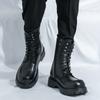 Модная мужская кожаная обувь на толстой подошве с высоким верхом Модные и минималистичные стили Вечеринка УЛИЧНАЯ Черные коричневые осенне-зимние ботинки