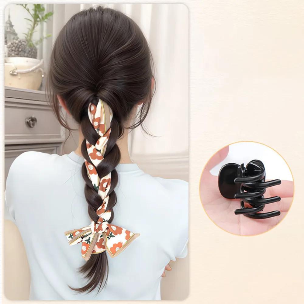 42cm Natural Ribbon Low Synthetic Ponytail Wig Long Twist Braid Simulated Hair New Chinese-style Hair Accessory