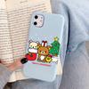 Милый чехол Rilakkuma для iPhone 14 11 12 13 Mini Pro Xs Max 8 7 6 6S Plus X XR, однотонный чехол конфетного цвета