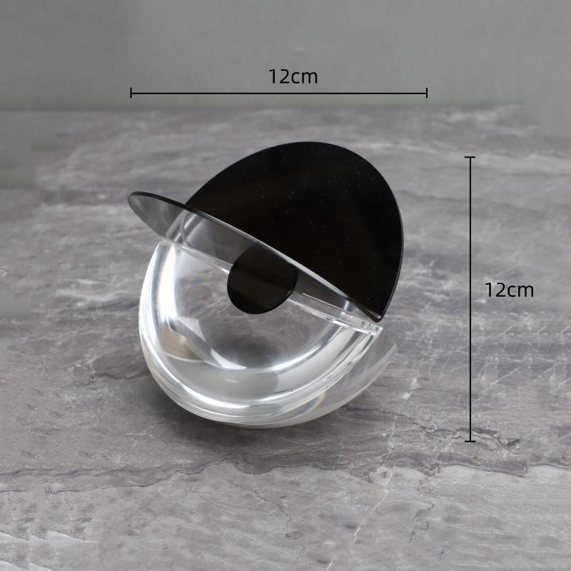 Geometric Crystal Marble Metal Decoration Metal Handicraft Hemicycle Decorative Figurines Home Decoration Accessories