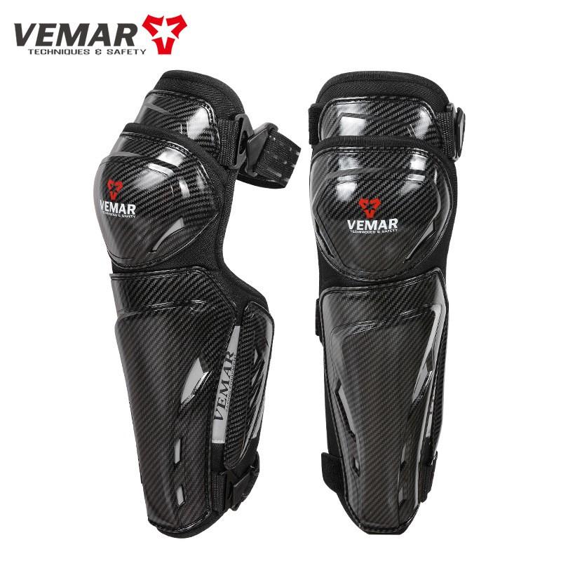 VEMAR Motorcycle Knee Pads Carbon Fiber Pattern Lightweight Breathable Impact Protection Cycling Protective Gear Safety Adult