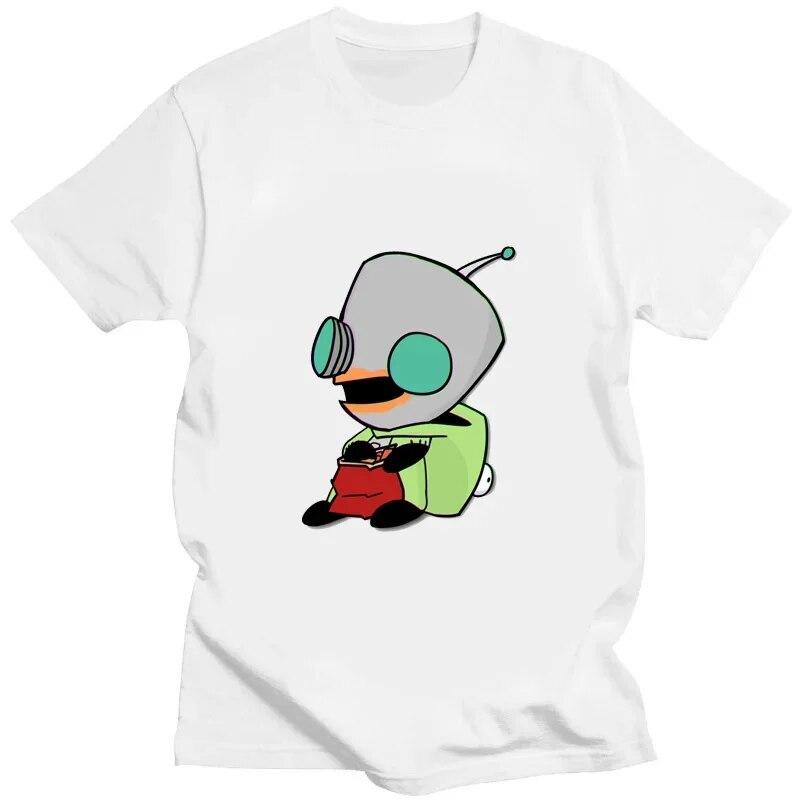 Футболка с рисунком «Захватчик Зим» Kawaii Zim Image, милая футболка с мультяшным принтом, унисекс, женская футболка в стиле ретро, ​​модная футболка для творчества с короткими рукавами